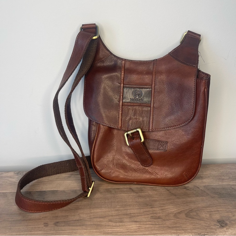 HidePark Amber women’s Cognac leather crossbody bag‎ purse tote
